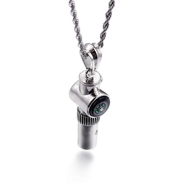 Compass and Whistle Pendant Necklace